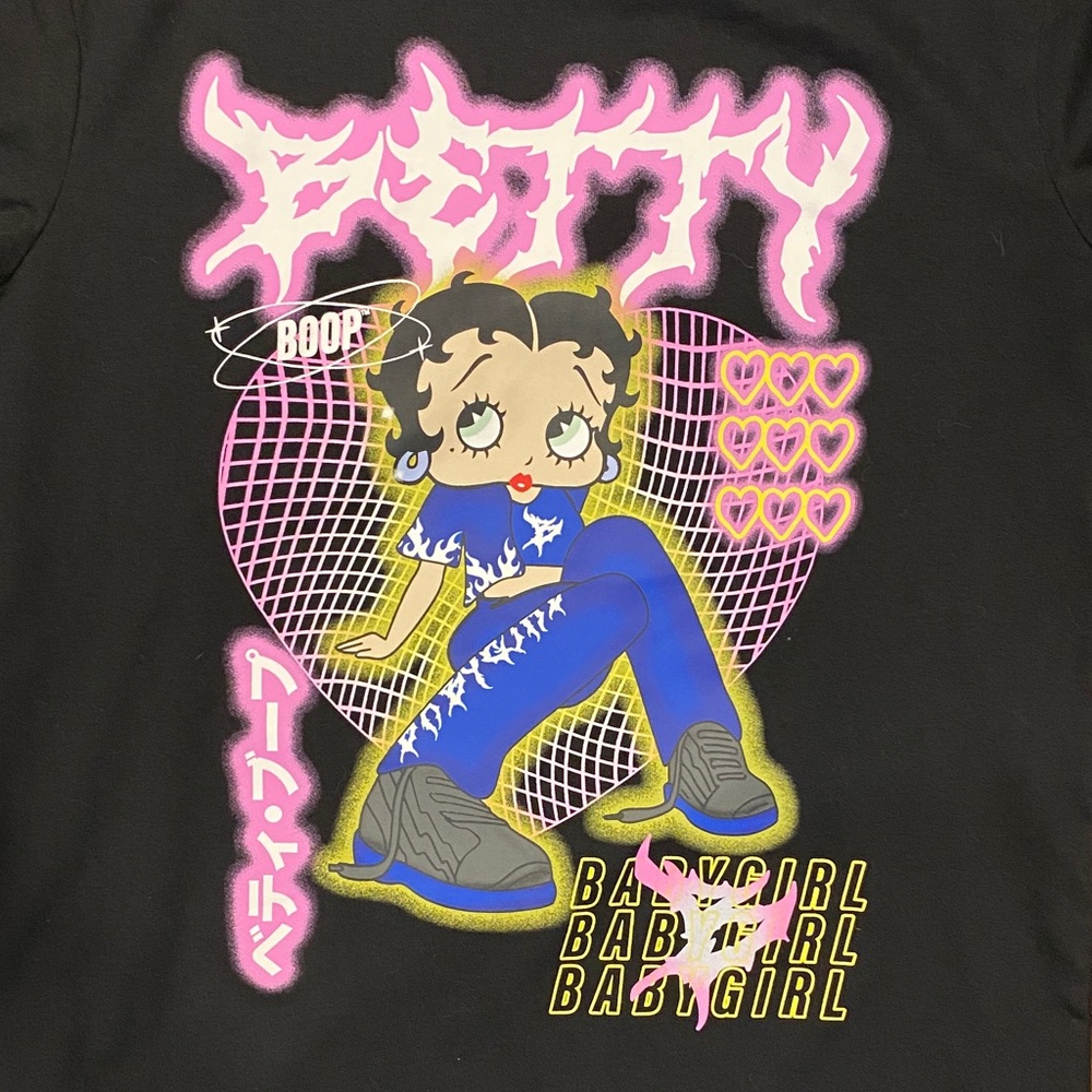 NWT Fleischer Studios Betty Boop Black and Pink T-Shirt Size Small - Picture 4 of 5